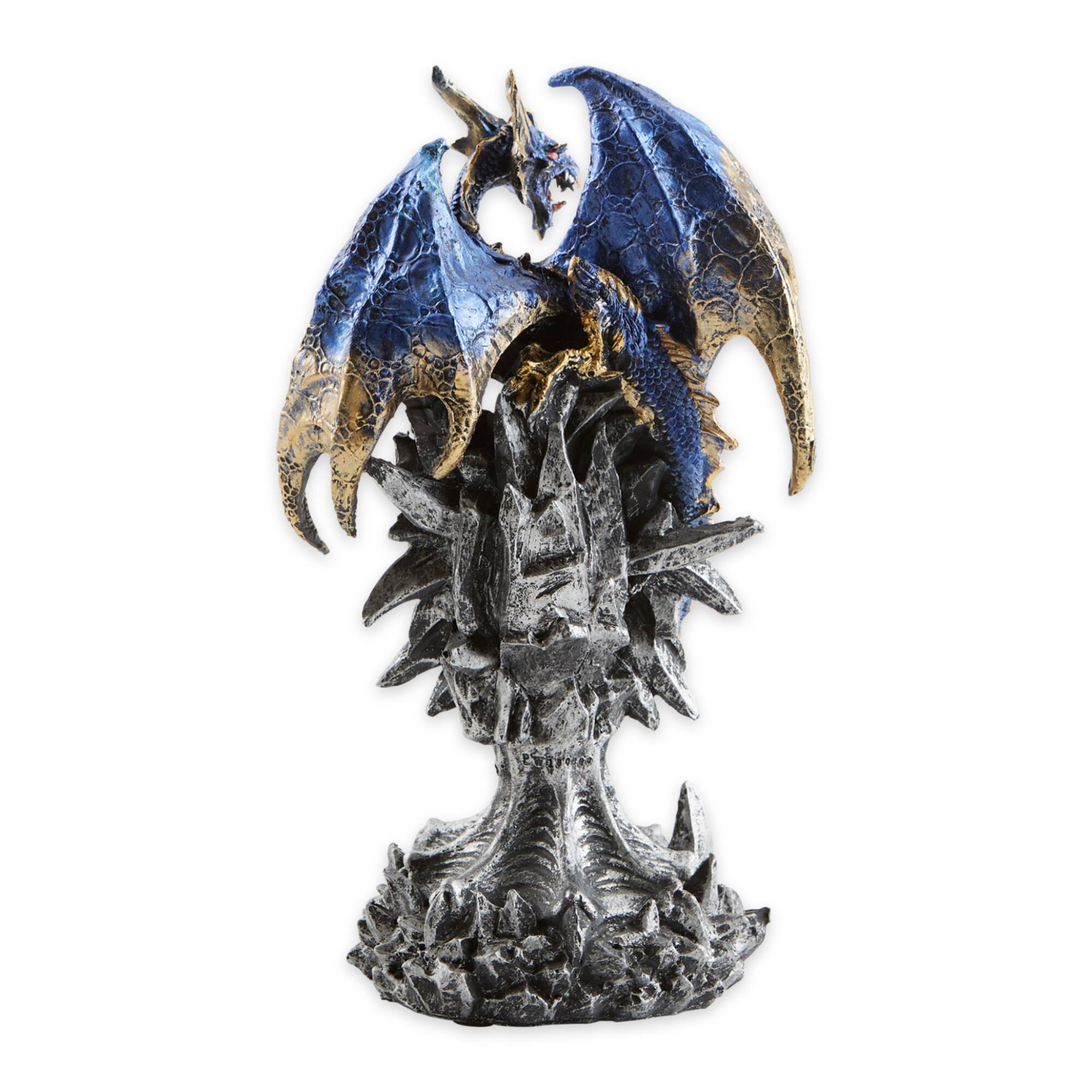 Blue Dragon Warrior Statue 6" x 4" x 9.5